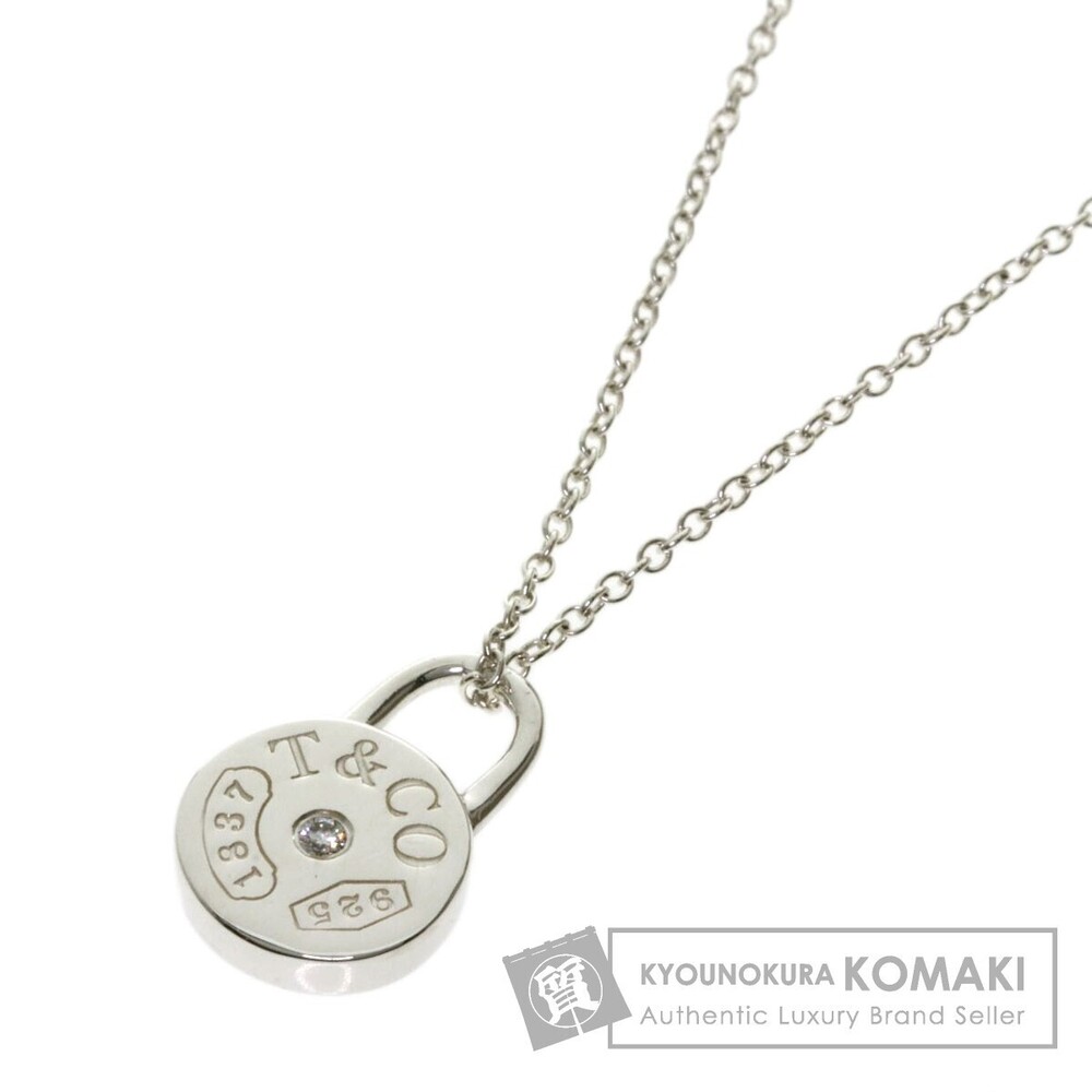 Tiffany Round Lock Diamond Necklace Silver